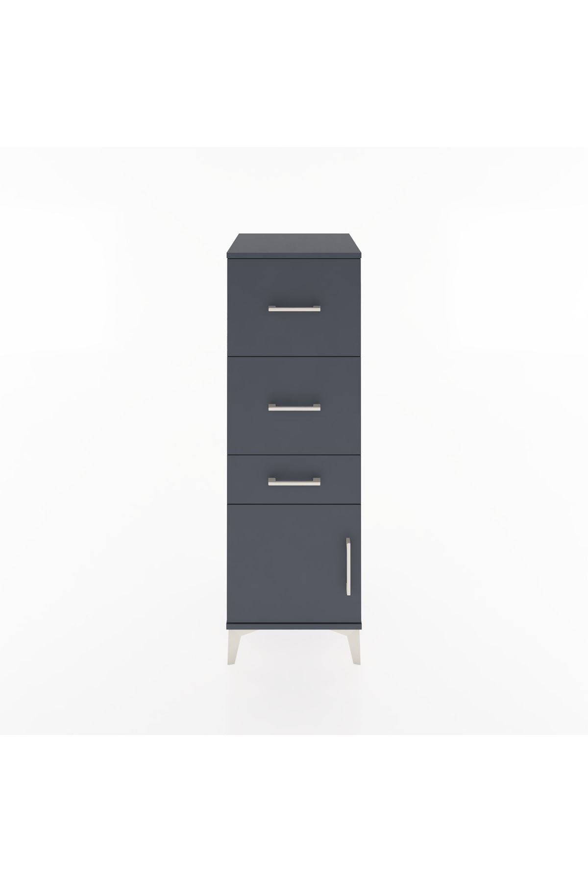 Hyperion Dolap 3 Çekmeceli Tek Kapaklı 44x44x134 Antrasit-Antrasit