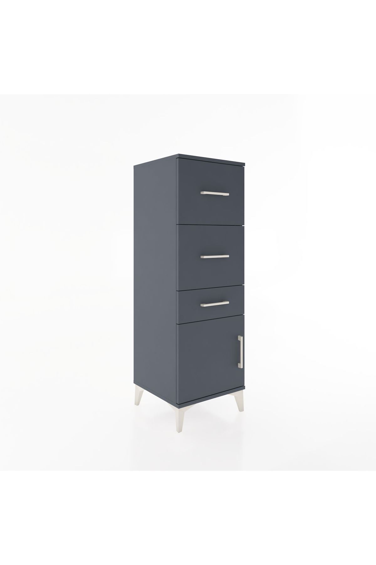 Hyperion Dolap 3 Çekmeceli Tek Kapaklı 44x44x134 Antrasit-Antrasit