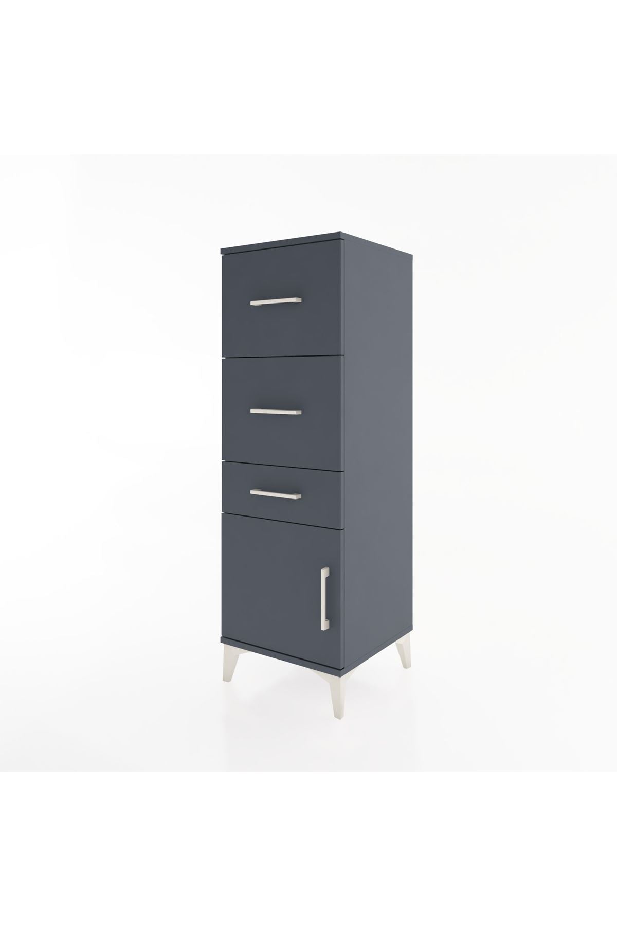 Hyperion Dolap 3 Çekmeceli Tek Kapaklı 44x44x134 Antrasit-Antrasit