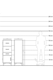 Hyperion Dolap 3 Çekmeceli Tek Kapaklı 44x44x134 Antrasit-Çam