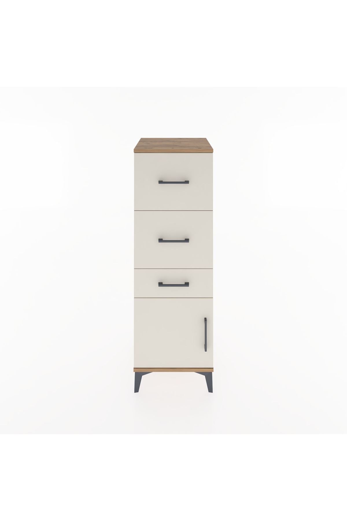 Hyperion Dolap 3 Çekmeceli Tek Kapaklı 44x44x134 Çam-Aytaşı