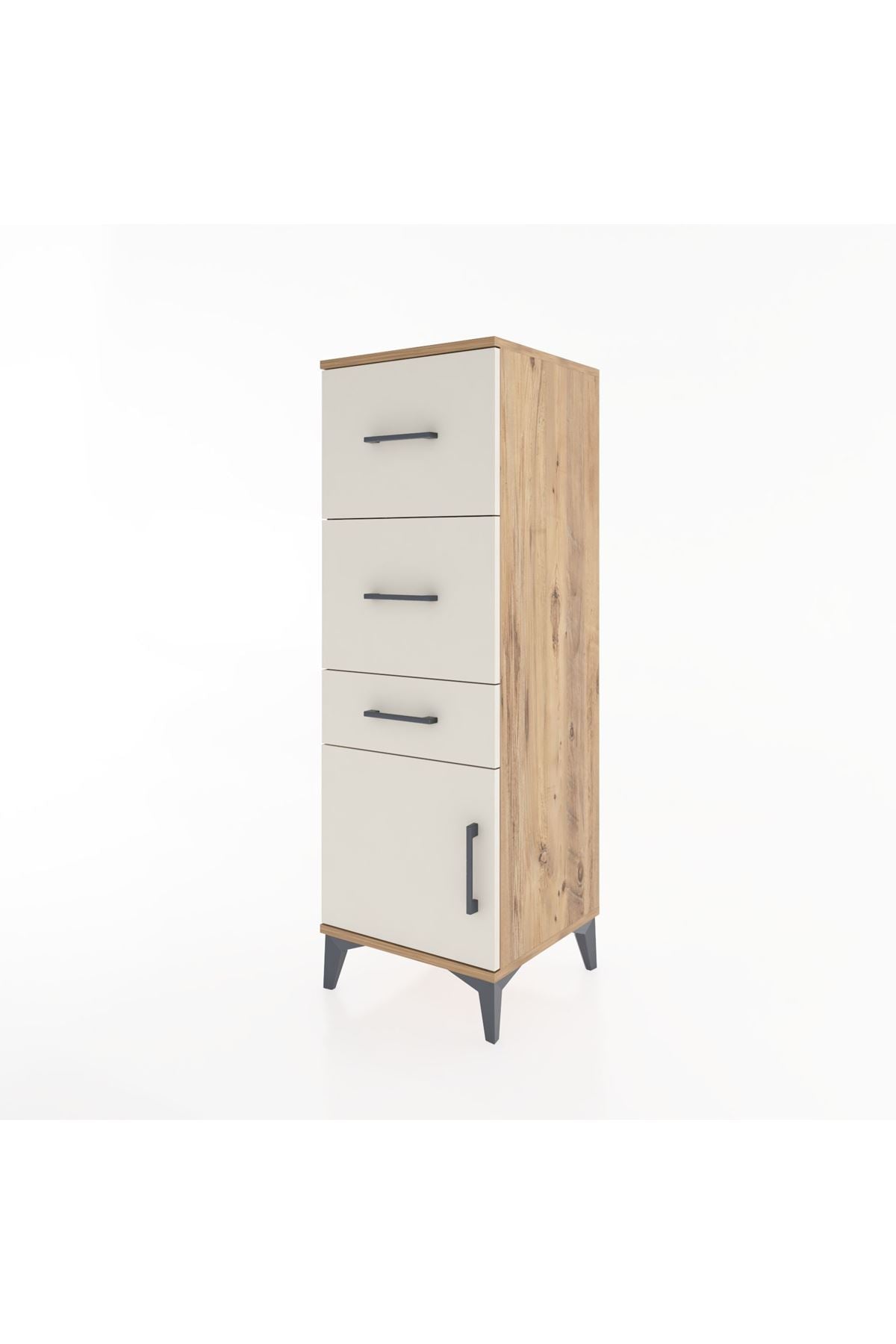 Hyperion Dolap 3 Çekmeceli Tek Kapaklı 44x44x134 Çam-Aytaşı