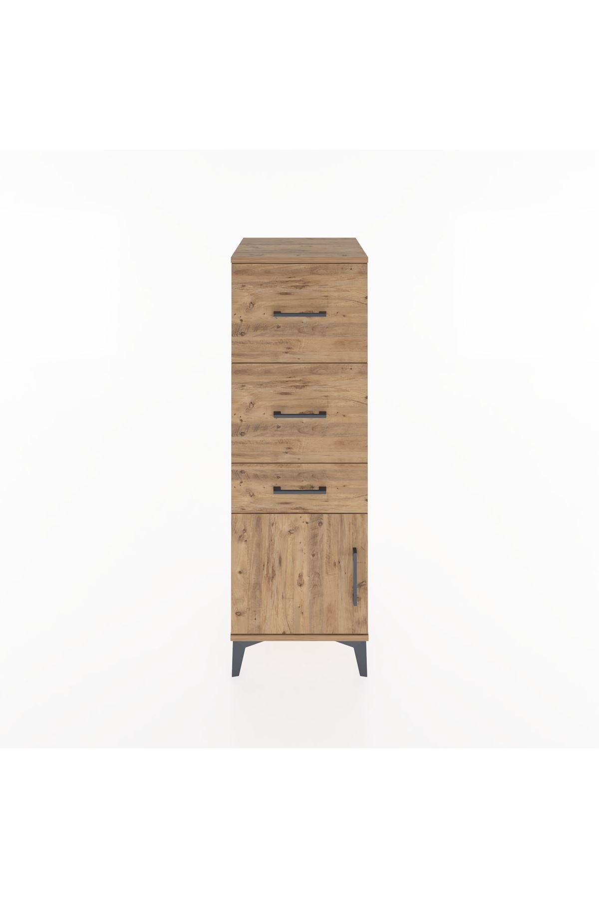 Hyperion Dolap 3 Çekmeceli Tek Kapaklı 44x44x134 Çam-Çam