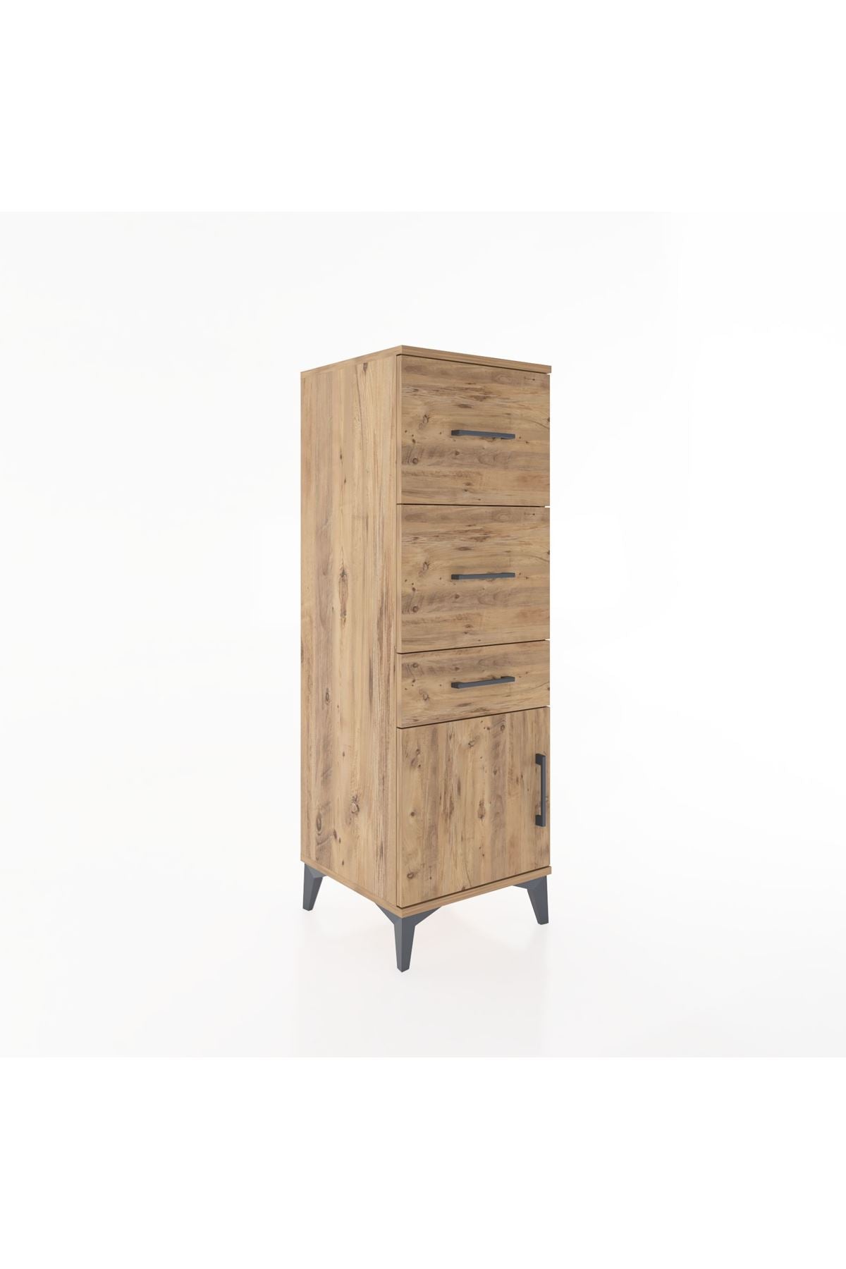 Hyperion Dolap 3 Çekmeceli Tek Kapaklı 44x44x134 Çam-Çam