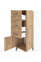 Hyperion Dolap 3 Çekmeceli Tek Kapaklı 44x44x134 Çam-Çam