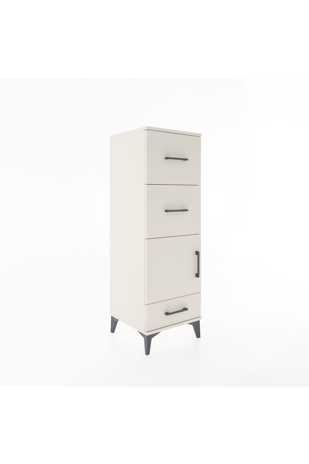 Hyperion Dolap Tek Raflı 3 Çekmeceli Tek Kapaklı 44x44x134 Aytaşı-Aytaşı