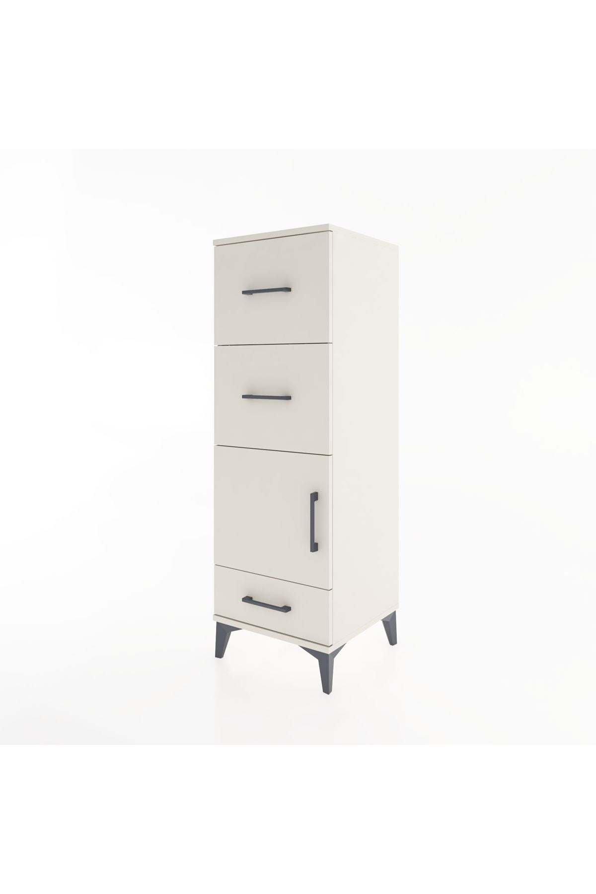 Hyperion Dolap Tek Raflı 3 Çekmeceli Tek Kapaklı 44x44x134 Aytaşı-Aytaşı