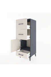 Hyperion Dolap Tek Raflı 3 Çekmeceli Tek Kapaklı 44x44x134 Antrasit-Aytaşı