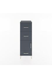 Hyperion Dolap Tek Raflı 3 Çekmeceli Tek Kapaklı 44x44x134 Antrasit-Antrasit