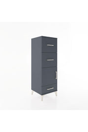 Hyperion Dolap Tek Raflı 3 Çekmeceli Tek Kapaklı 44x44x134 Antrasit-Antrasit