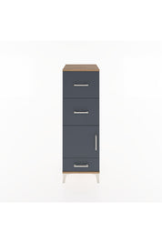 Hyperion Dolap Tek Raflı 3 Çekmeceli Tek Kapaklı 44x44x134 Çam-Antrasit