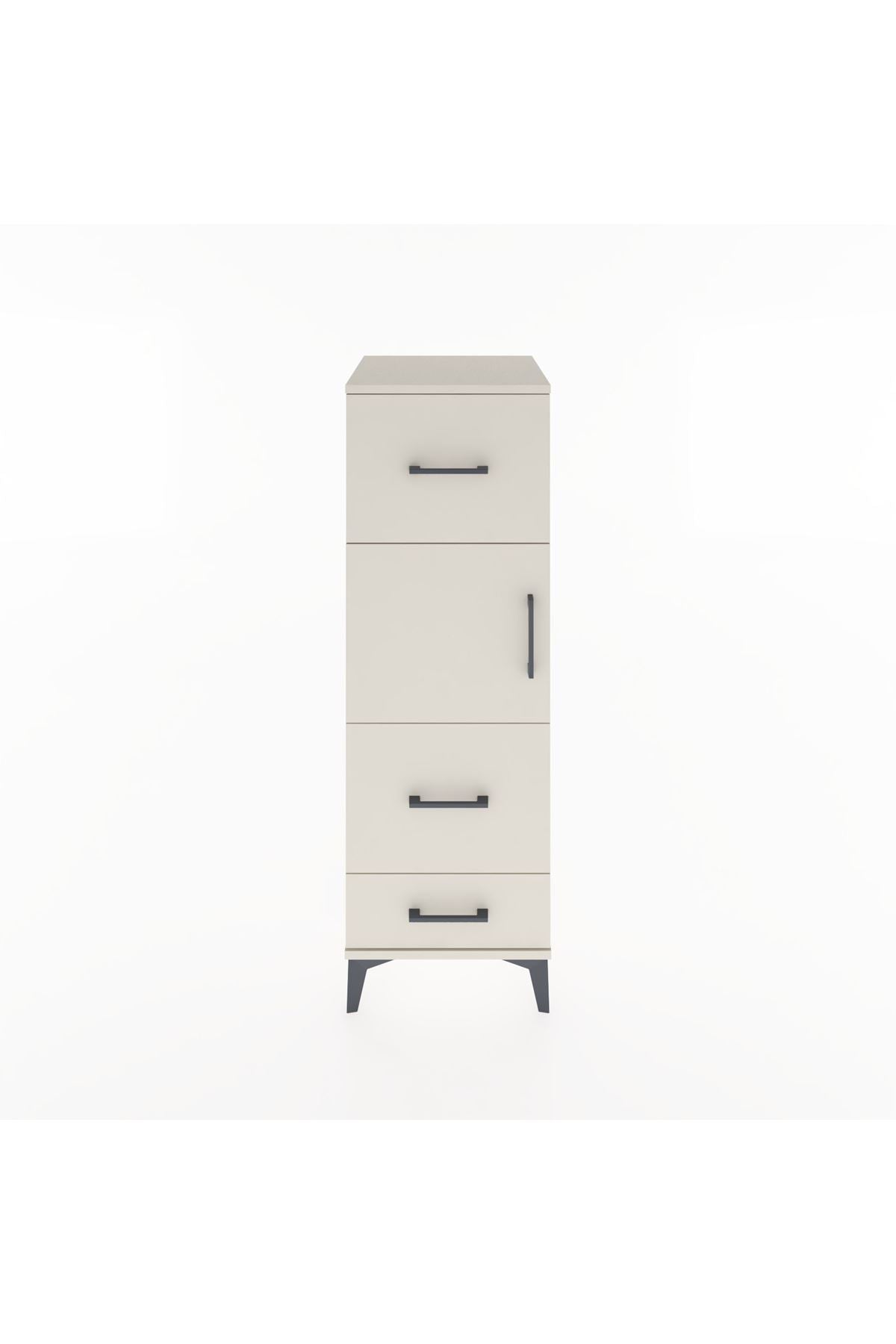 Hyperion Dolap Tek Raflı 3 Çekmeceli Tek Kapaklı 44x44x134 Aytaşı-Aytaşı