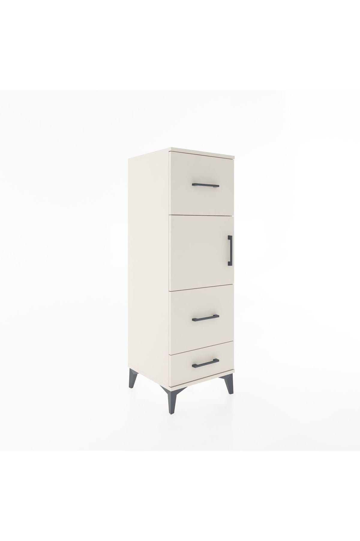 Hyperion Dolap Tek Raflı 3 Çekmeceli Tek Kapaklı 44x44x134 Aytaşı-Aytaşı