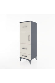 Hyperion Dolap Tek Raflı 3 Çekmeceli Tek Kapaklı 44x44x134 Antrasit-Aytaşı