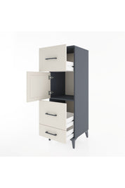 Hyperion Dolap Tek Raflı 3 Çekmeceli Tek Kapaklı 44x44x134 Antrasit-Aytaşı