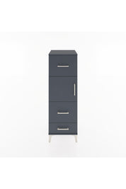 Hyperion Dolap Tek Raflı 3 Çekmeceli Tek Kapaklı 44x44x134 Antrasit-Antrasit