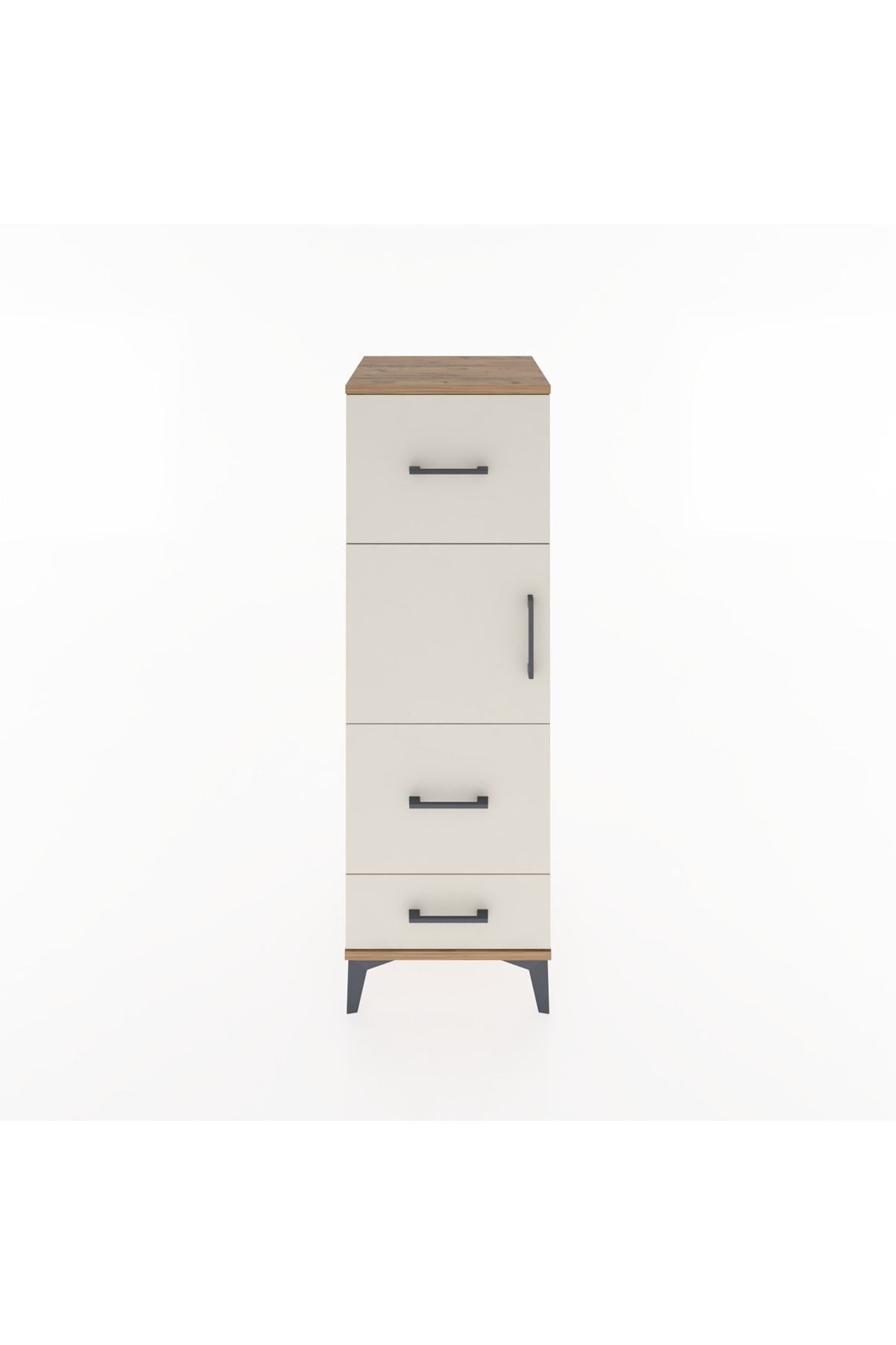 Hyperion Dolap Tek Raflı 3 Çekmeceli Tek Kapaklı 44x44x134 Çam-Aytaşı