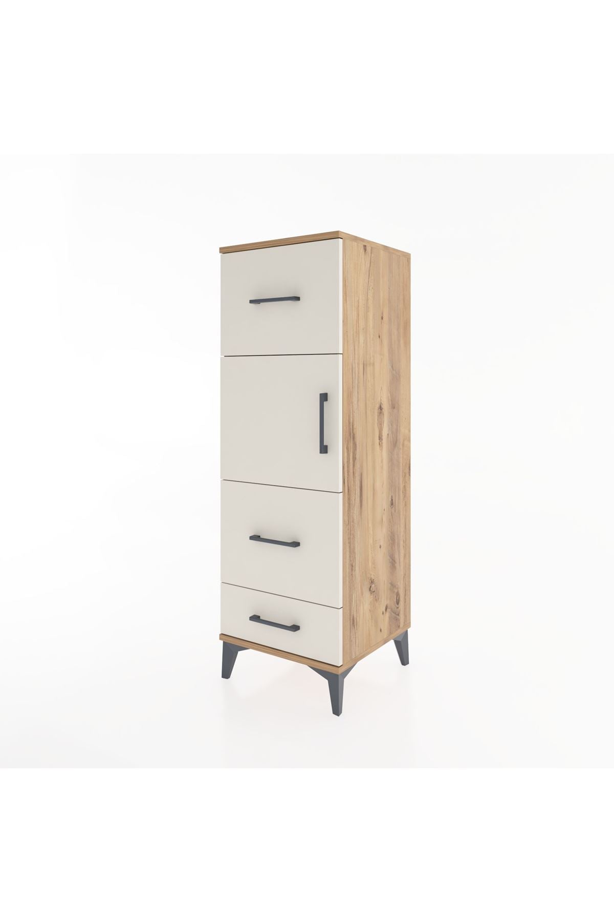 Hyperion Dolap Tek Raflı 3 Çekmeceli Tek Kapaklı 44x44x134 Çam-Aytaşı