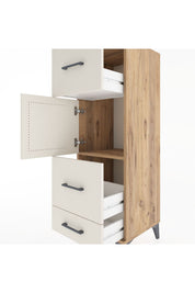 Hyperion Dolap Tek Raflı 3 Çekmeceli Tek Kapaklı 44x44x134 Çam-Aytaşı