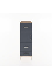 Hyperion Dolap Tek Raflı 3 Çekmeceli Tek Kapaklı 44x44x134 Çam-Antrasit