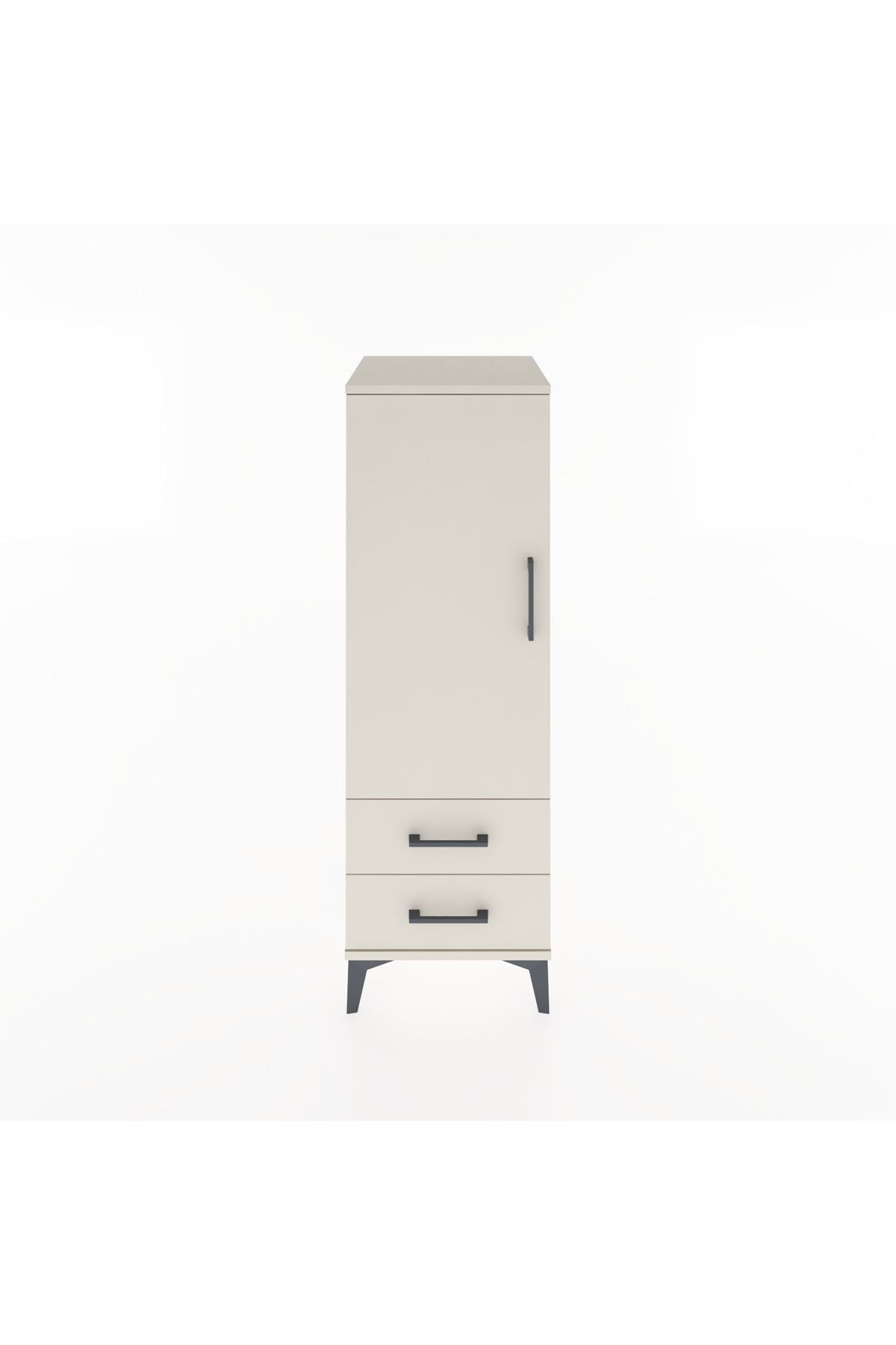 Hyperion Dolap 3 Raflı 2 Çekmeceli Tek Kapaklı 44x44x134 Aytaşı-Aytaşı