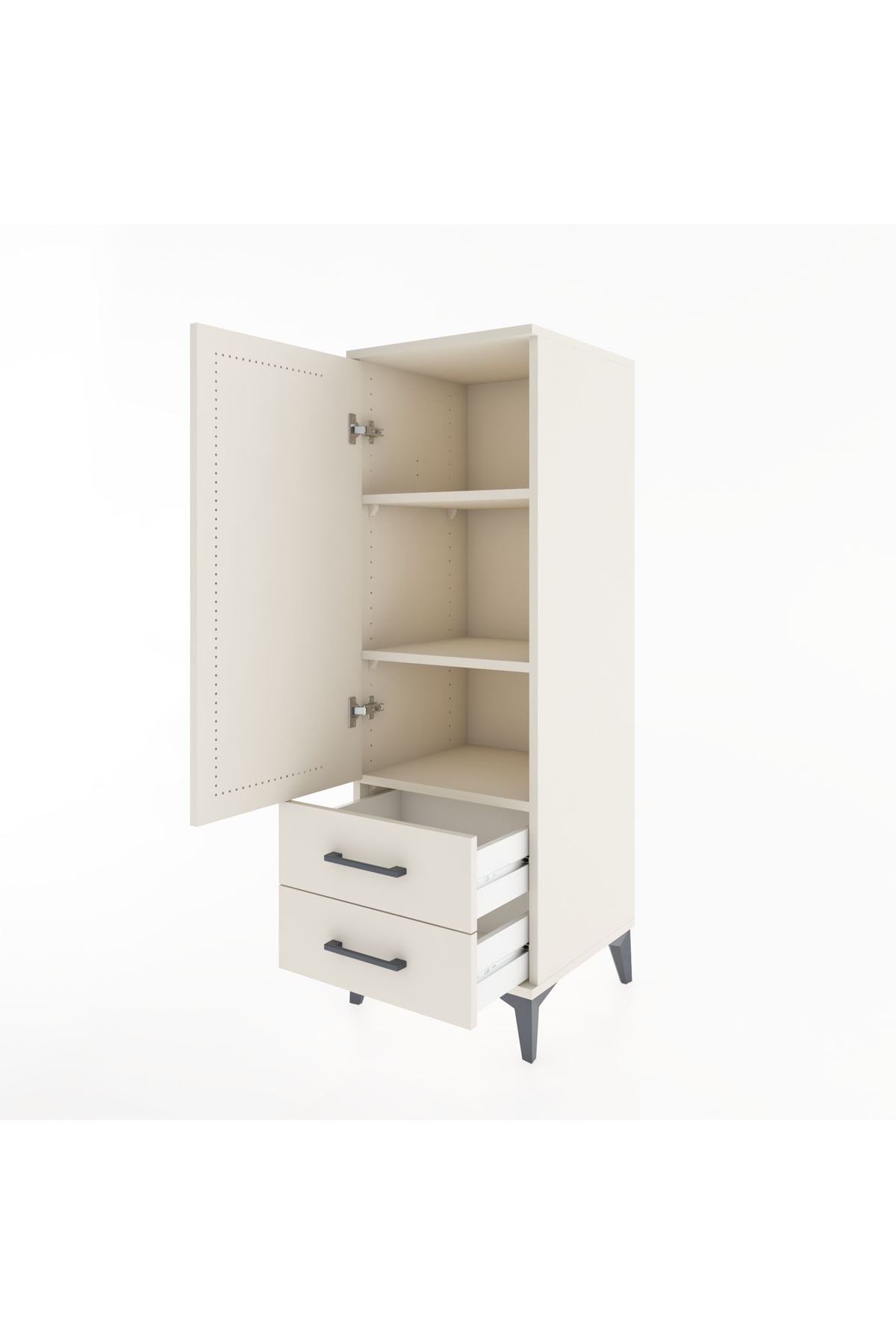 Hyperion Dolap 3 Raflı 2 Çekmeceli Tek Kapaklı 44x44x134 Aytaşı-Aytaşı