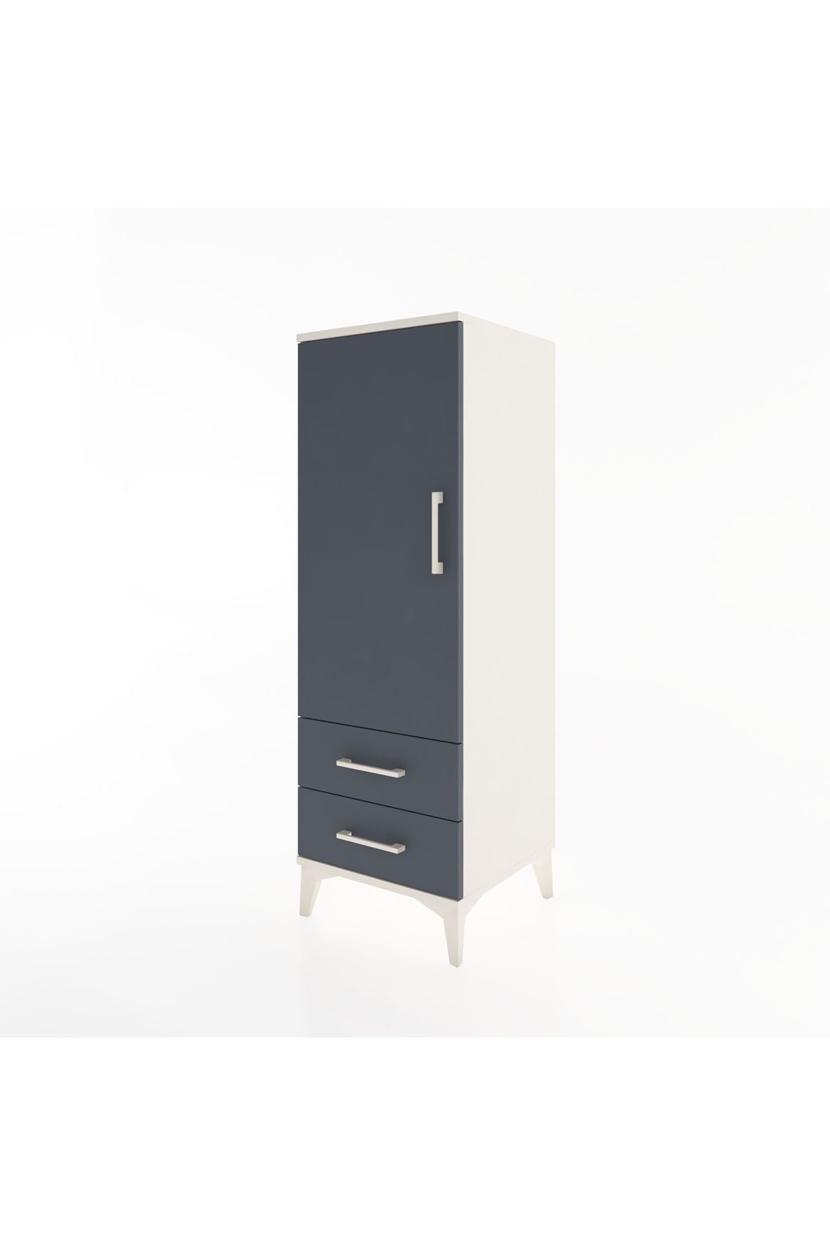 Hyperion Dolap 3 Raflı 2 Çekmeceli Tek Kapaklı 44x44x134 Aytaşı-Antrasit