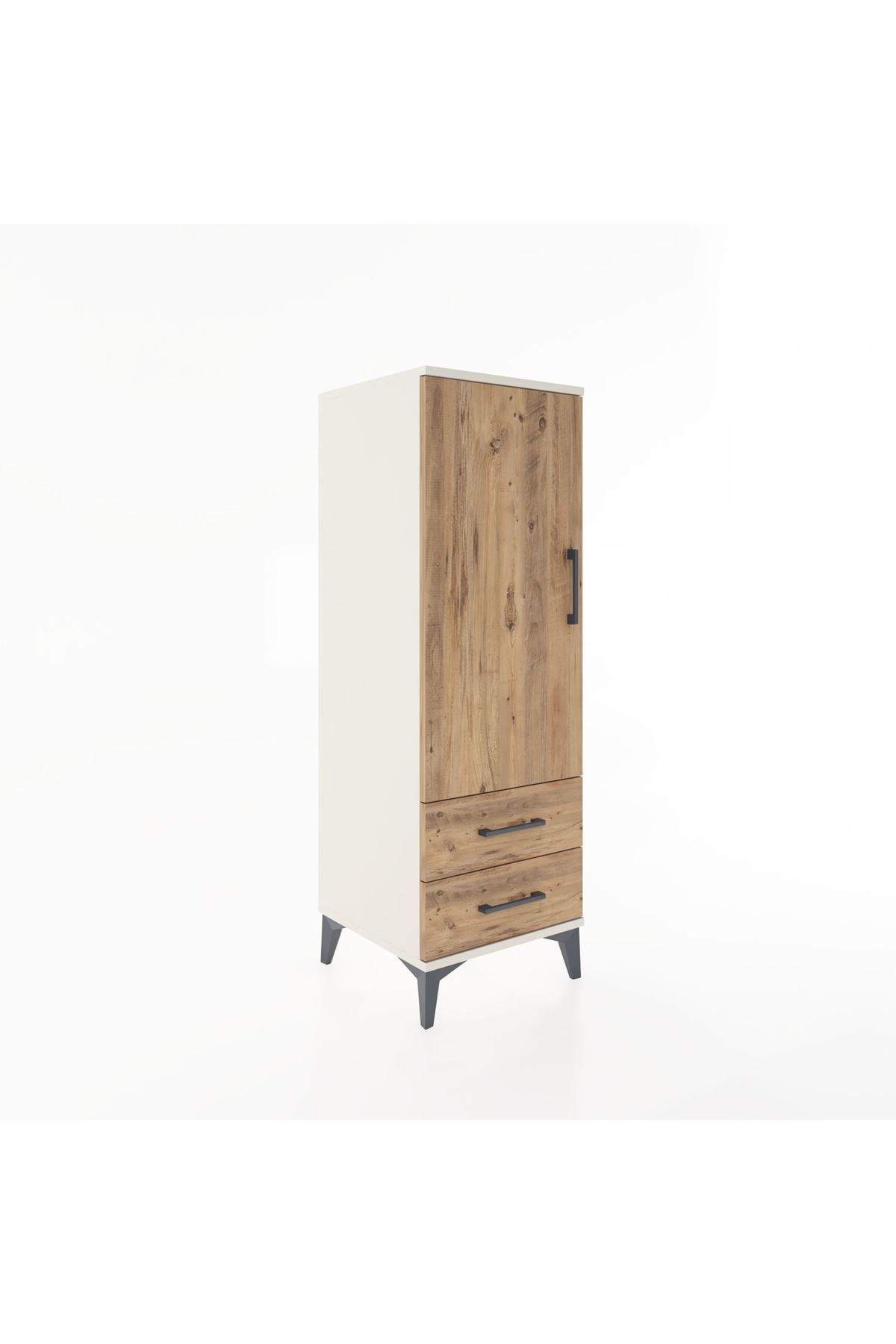 Hyperion Dolap 3 Raflı 2 Çekmeceli Tek Kapaklı 44x44x134 Aytaşı-Çam