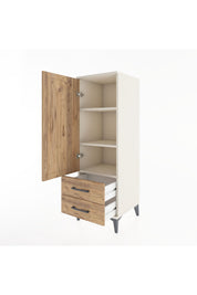 Hyperion Dolap 3 Raflı 2 Çekmeceli Tek Kapaklı 44x44x134 Aytaşı-Çam