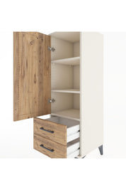 Hyperion Dolap 3 Raflı 2 Çekmeceli Tek Kapaklı 44x44x134 Aytaşı-Çam