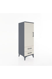 Hyperion Dolap 3 Raflı 2 Çekmeceli Tek Kapaklı 44x44x134 Antrasit-Aytaşı