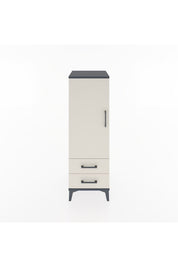 Hyperion Dolap 3 Raflı 2 Çekmeceli Tek Kapaklı 44x44x134 Antrasit-Aytaşı