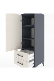 Hyperion Dolap 3 Raflı 2 Çekmeceli Tek Kapaklı 44x44x134 Antrasit-Aytaşı