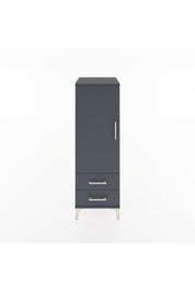 Hyperion Dolap 3 Raflı 2 Çekmeceli Tek Kapaklı 44x44x134 Antrasit-Antrasit