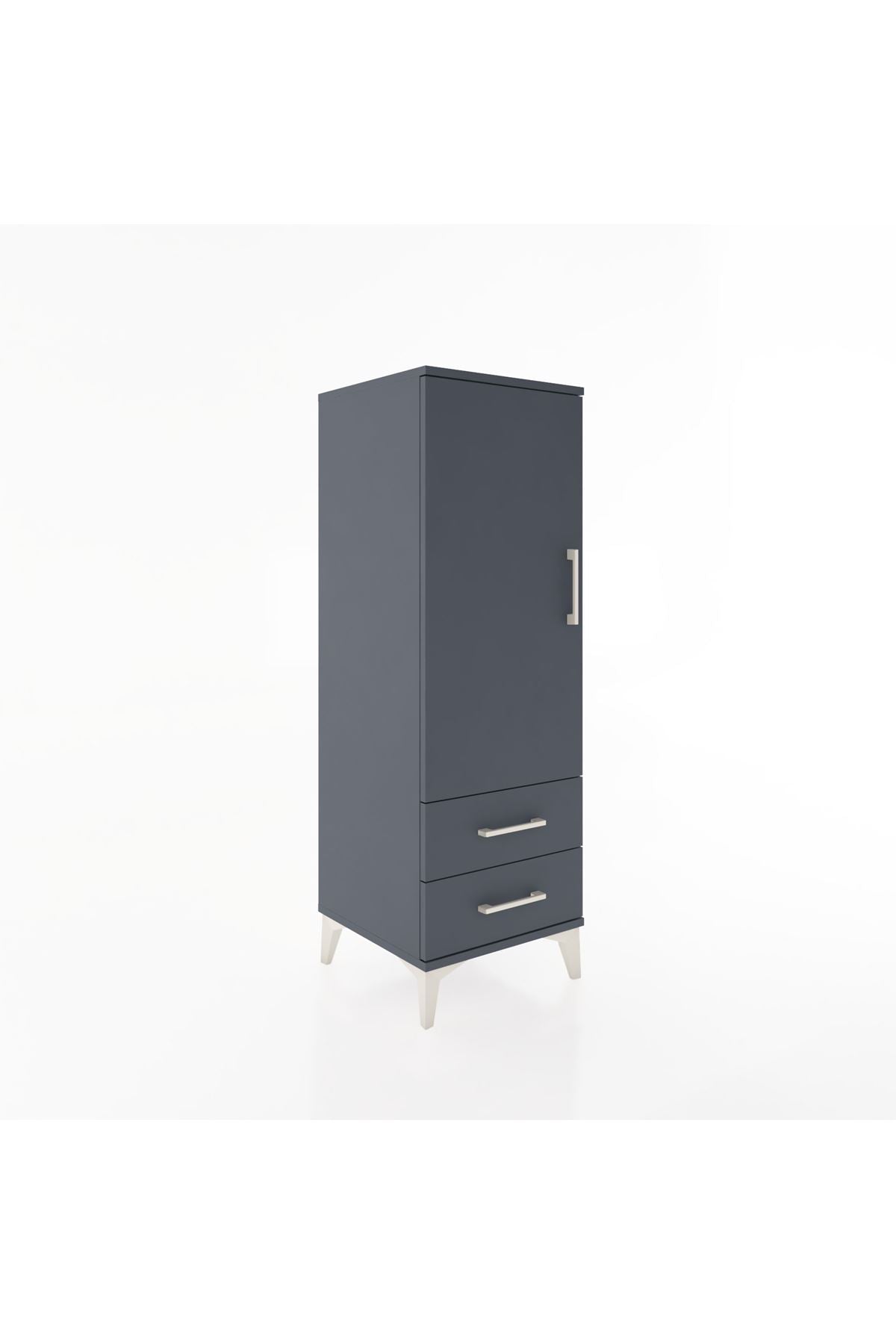 Hyperion Dolap 3 Raflı 2 Çekmeceli Tek Kapaklı 44x44x134 Antrasit-Antrasit