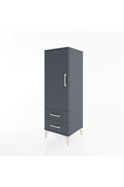 Hyperion Dolap 3 Raflı 2 Çekmeceli Tek Kapaklı 44x44x134 Antrasit-Antrasit