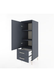 Hyperion Dolap 3 Raflı 2 Çekmeceli Tek Kapaklı 44x44x134 Antrasit-Antrasit