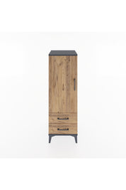 Hyperion Dolap 3 Raflı 2 Çekmeceli Tek Kapaklı 44x44x134 Antrasit-Çam