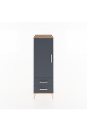 Hyperion Dolap 3 Raflı 2 Çekmeceli Tek Kapaklı 44x44x134 Çam-Antrasit