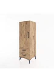 Hyperion Dolap 3 Raflı 2 Çekmeceli Tek Kapaklı 44x44x134 Çam-Çam