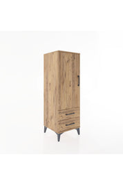 Hyperion Dolap 3 Raflı 2 Çekmeceli Tek Kapaklı 44x44x134 Çam-Çam