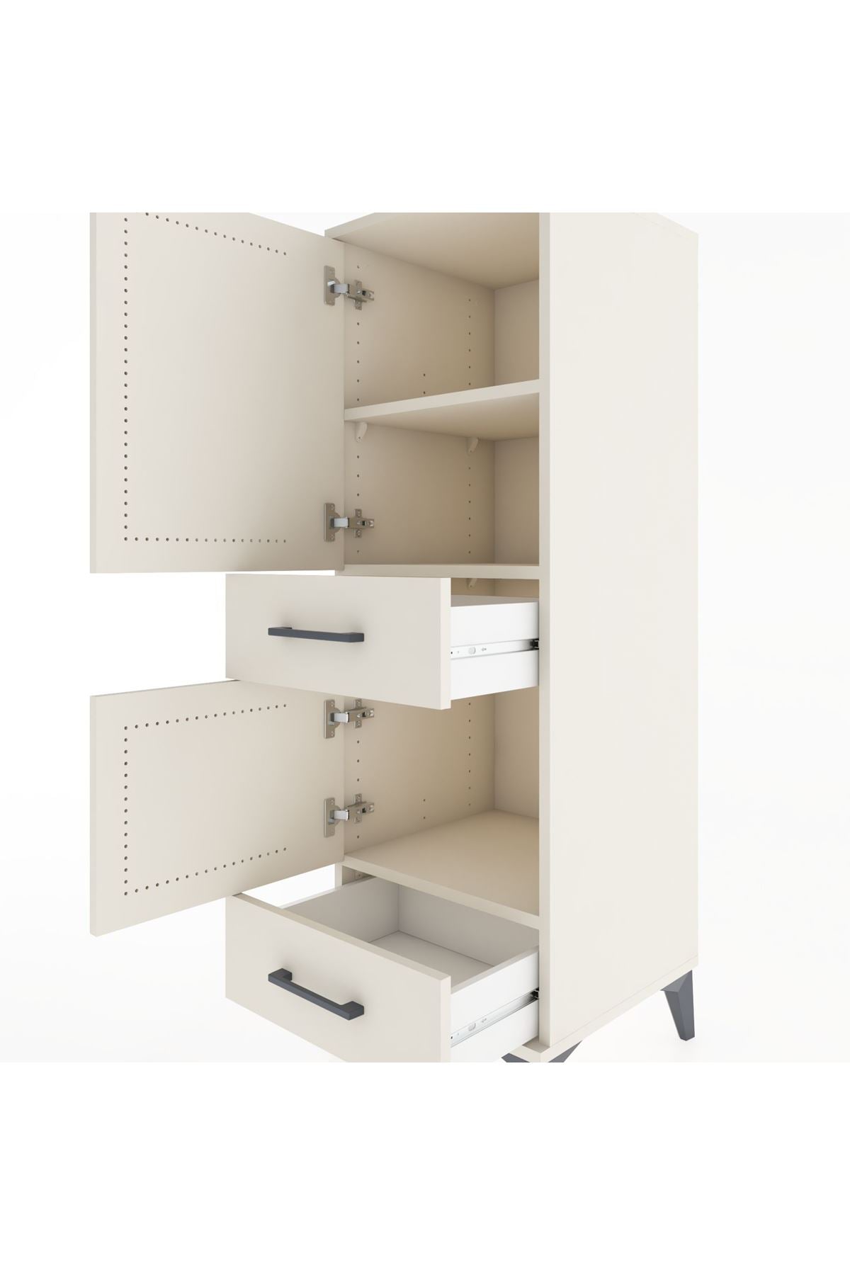 Hyperion Dolap 3 Raflı 2 Çekmeceli 2 Kapaklı 44x44x134 Aytaşı-Aytaşı