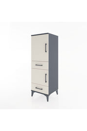 Hyperion Dolap 3 Raflı 2 Çekmeceli 2 Kapaklı 44x44x134 Antrasit-Aytaşı