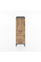 Hyperion Dolap 3 Raflı 2 Çekmeceli 2 Kapaklı 44x44x134 Antrasit-Çam