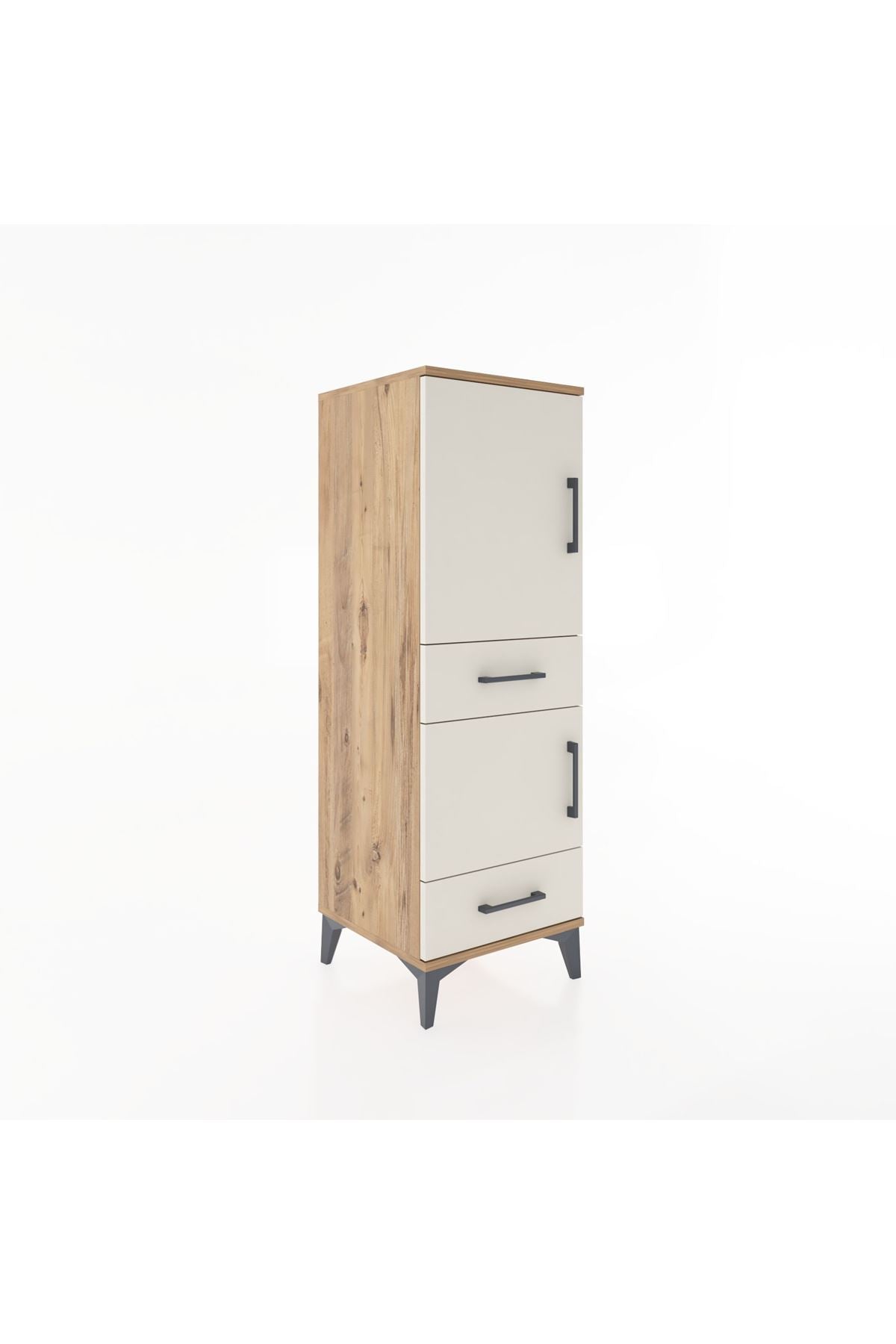 Hyperion Dolap 3 Raflı 2 Çekmeceli 2 Kapaklı 44x44x134 Çam-Aytaşı