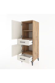 Hyperion Dolap 3 Raflı 2 Çekmeceli 2 Kapaklı 44x44x134 Çam-Aytaşı