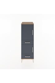 Hyperion Dolap 3 Raflı 2 Çekmeceli 2 Kapaklı 44x44x134 Çam-Antrasit