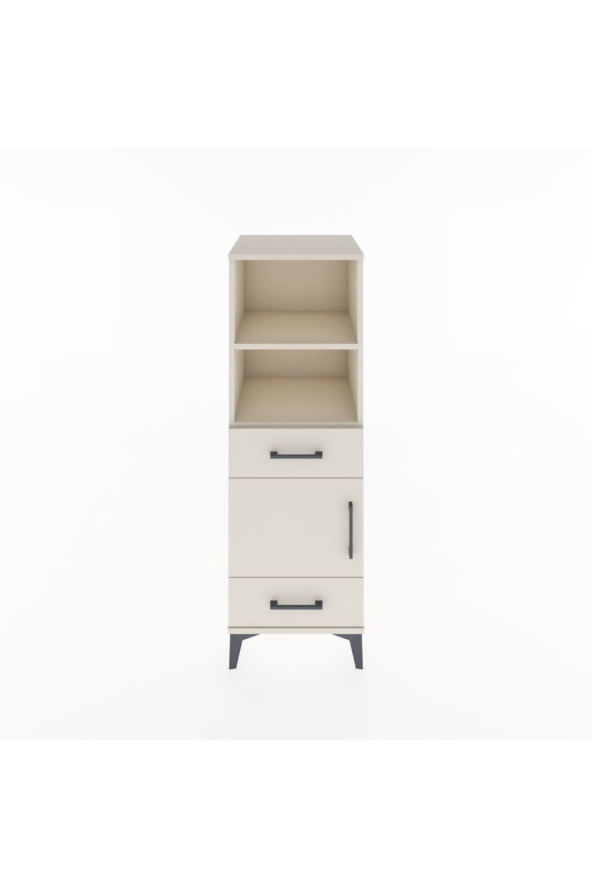 Hyperion Dolap 3 Raflı 2 Çekmeceli Tek Kapaklı 44x44x134 Aytaşı-Aytaşı