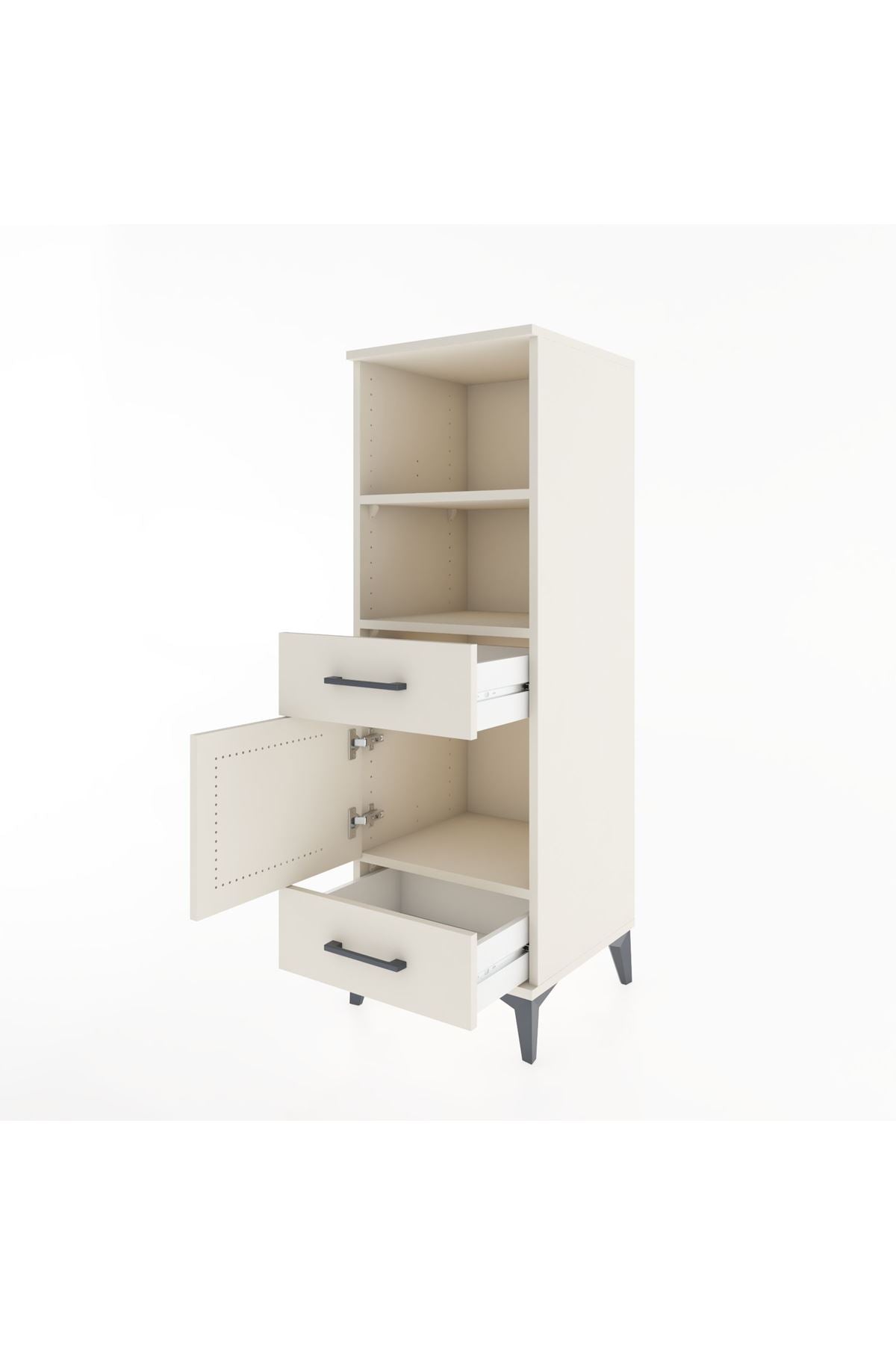 Hyperion Dolap 3 Raflı 2 Çekmeceli Tek Kapaklı 44x44x134 Aytaşı-Aytaşı