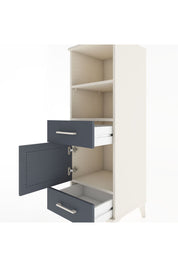 Hyperion Dolap 3 Raflı 2 Çekmeceli Tek Kapaklı 44x44x134 Aytaşı-Antrasit